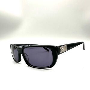 Scott Goodson Sunglasses Mens Black Rectangle Frame Grey Lens Made in Japan Cat